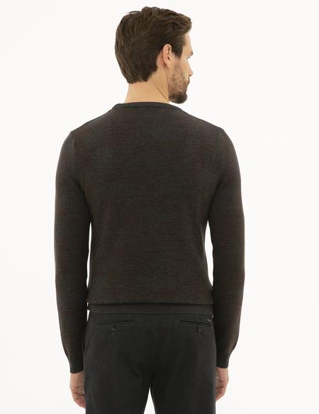 Antrasit Melanj Slim Fit Kazak - 50227841033