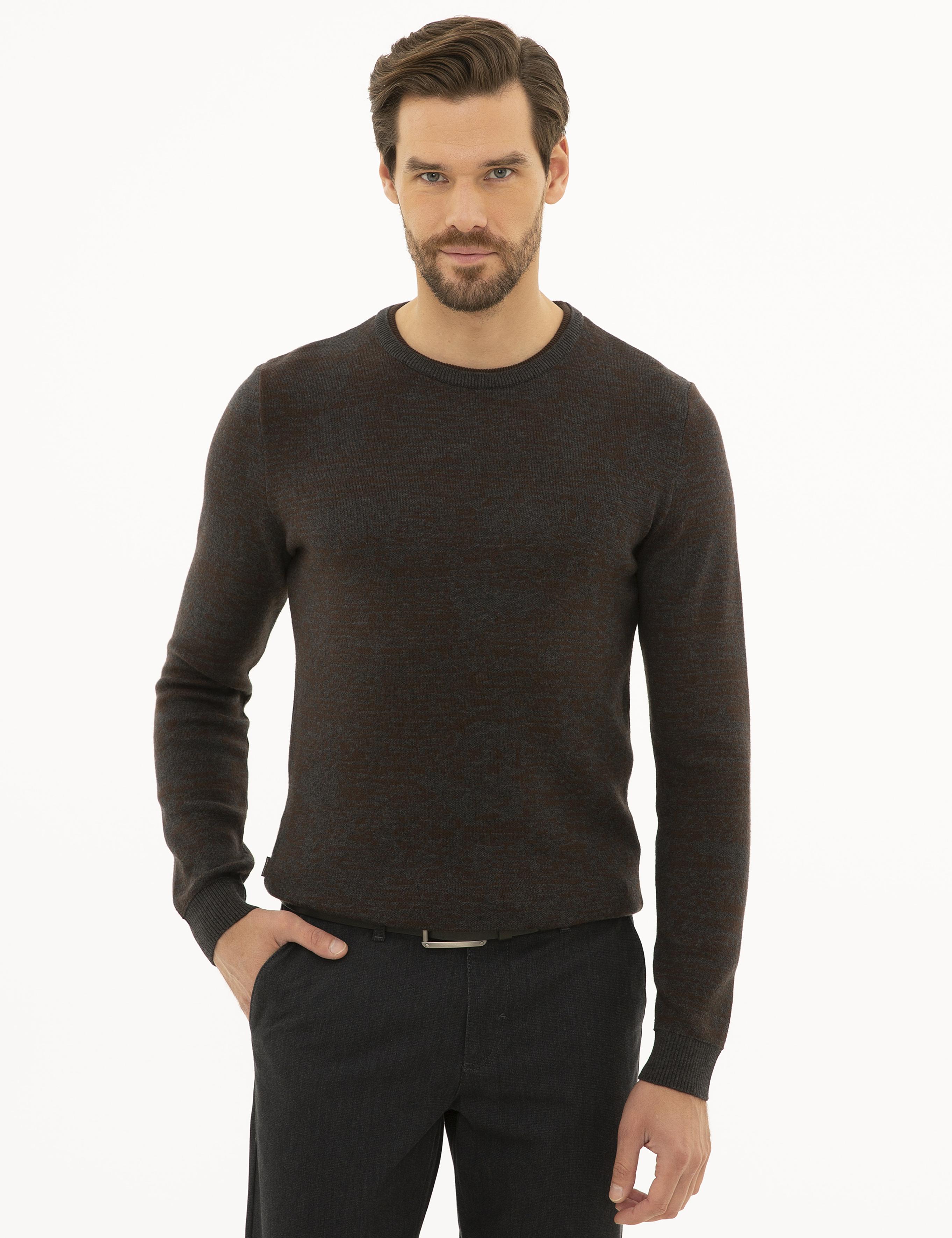 Antrasit Melanj Slim Fit Kazak