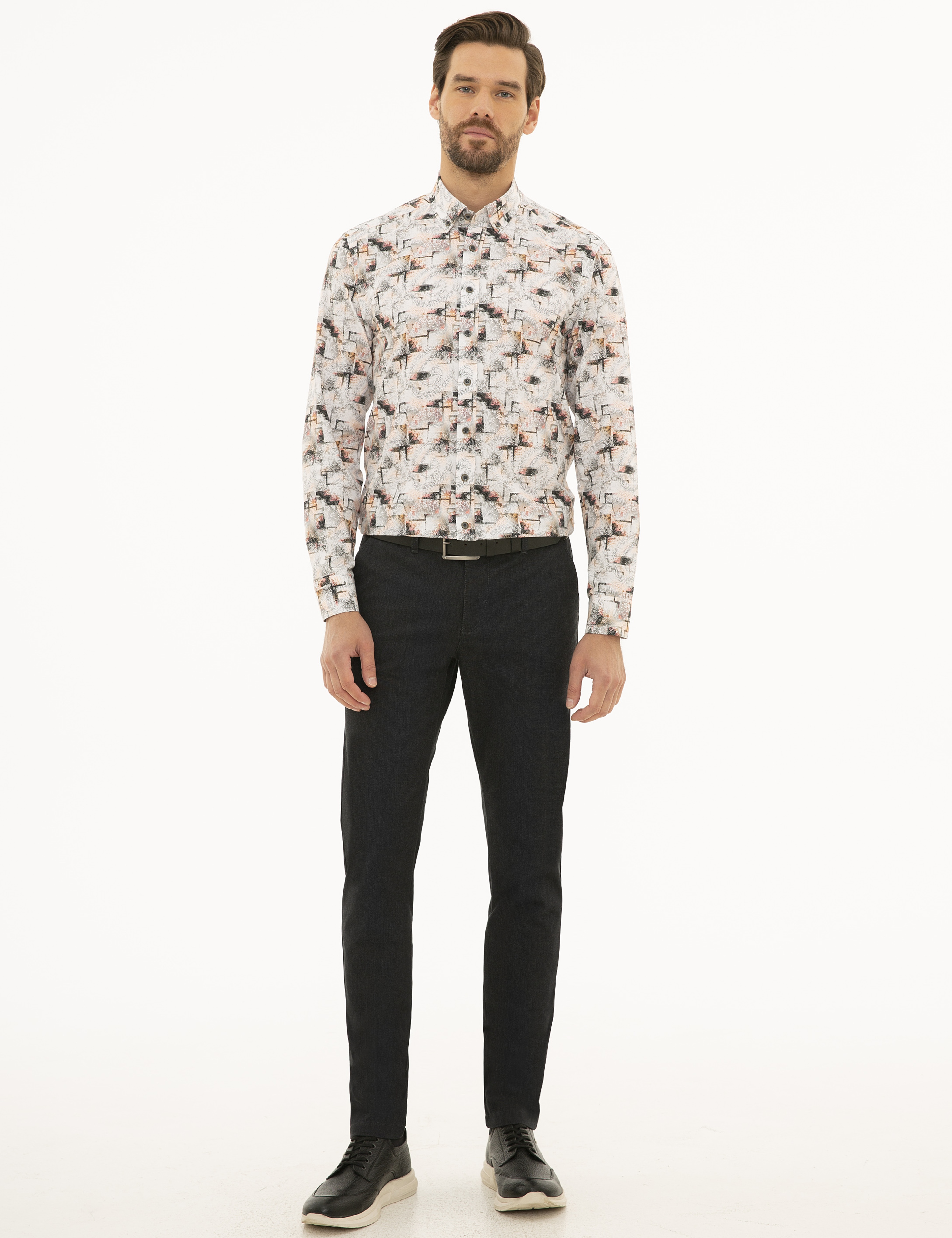 Kiremit Slim Fit Uzun Kollu Gömlek