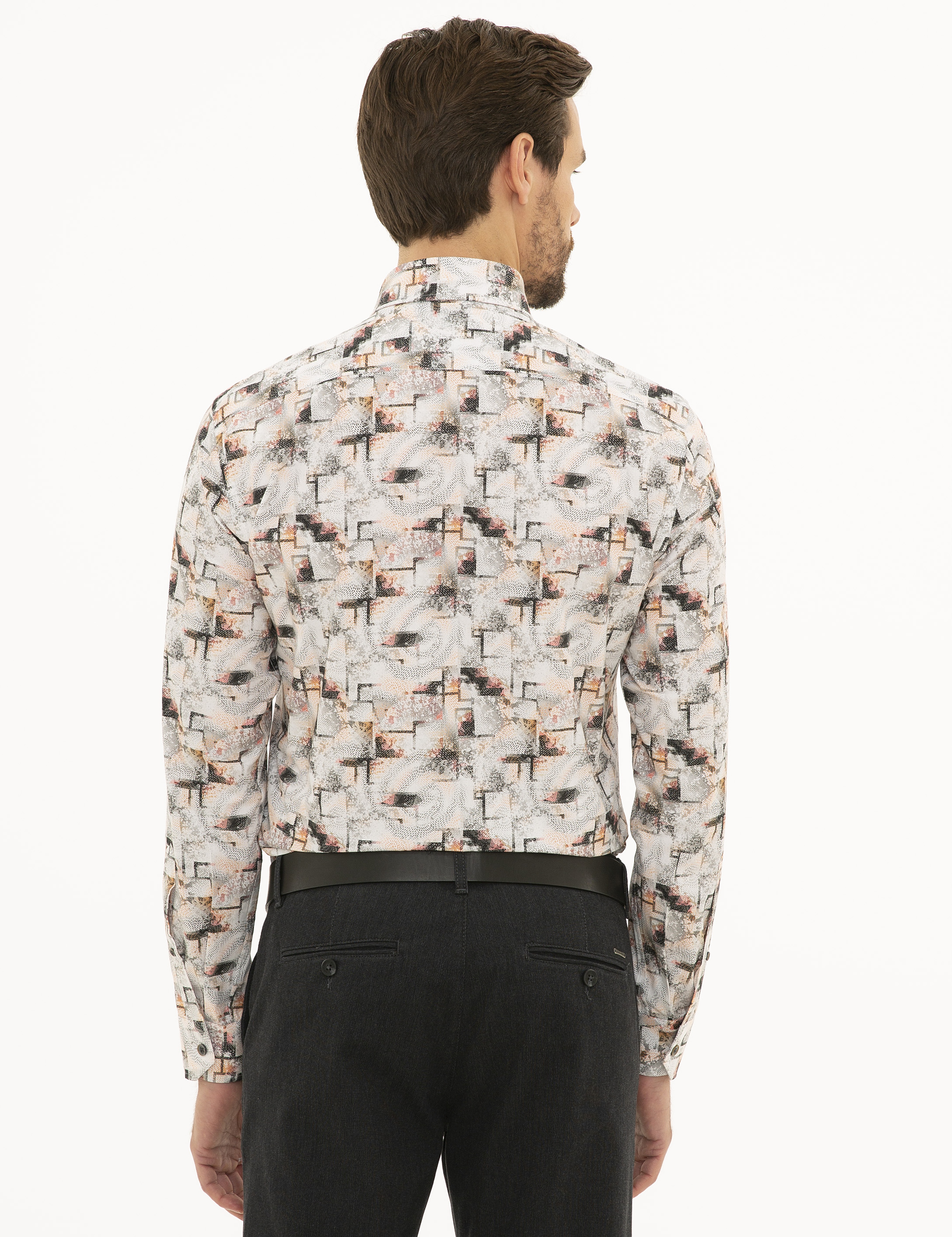 Kiremit Slim Fit Uzun Kollu Gömlek - Image 2