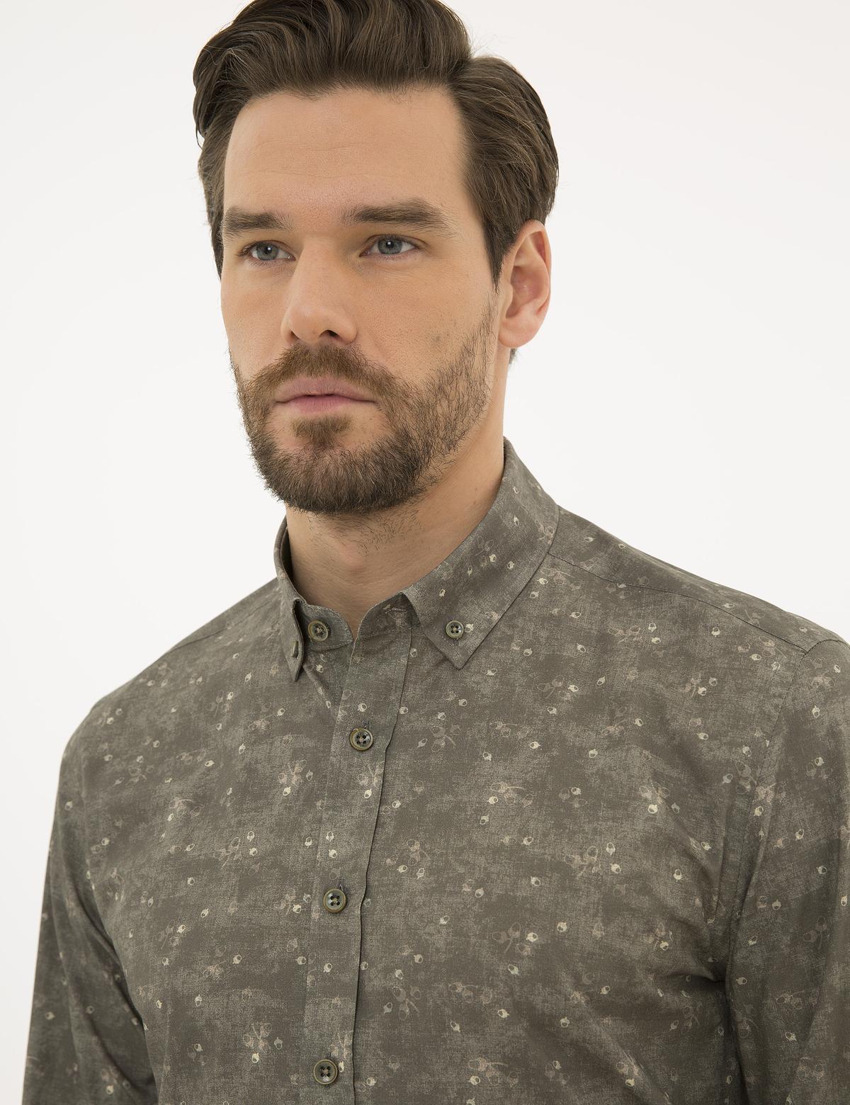 Haki Slim Fit Gömlek - 50228683019