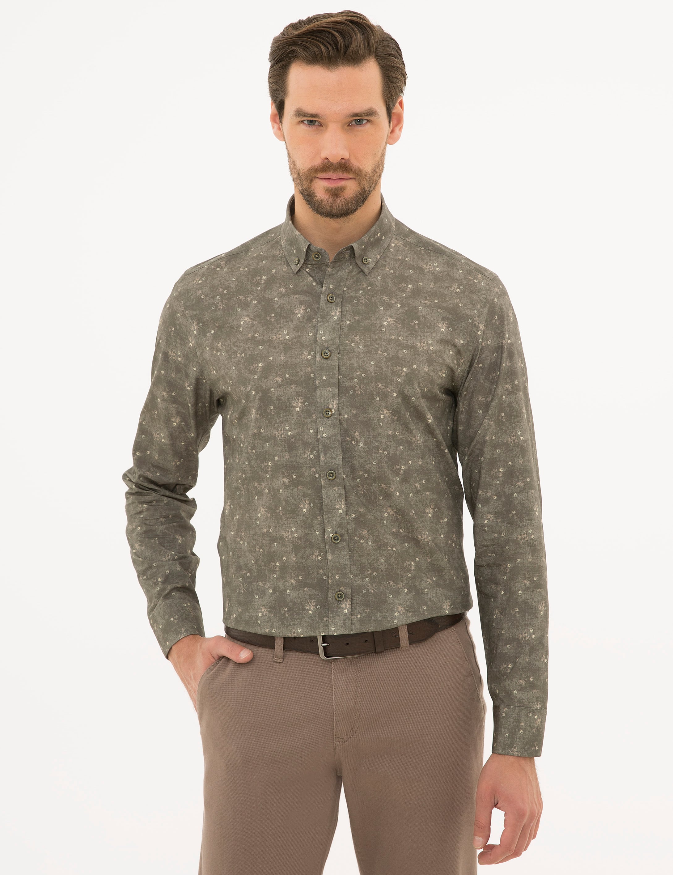 Haki Slim Fit Gömlek
