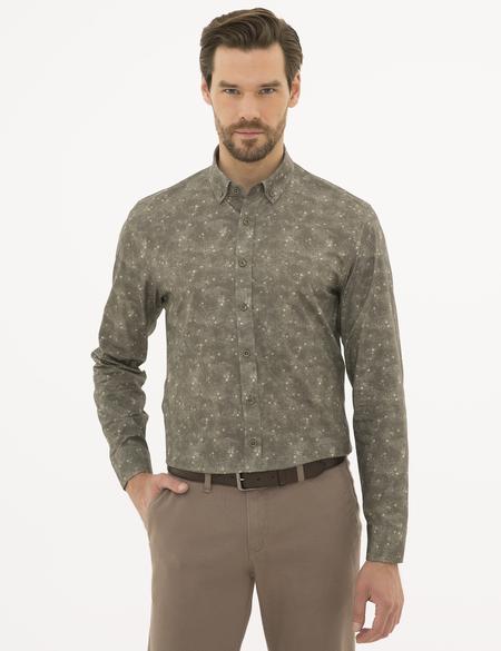 Haki Slim Fit Gömlek - 50228683019