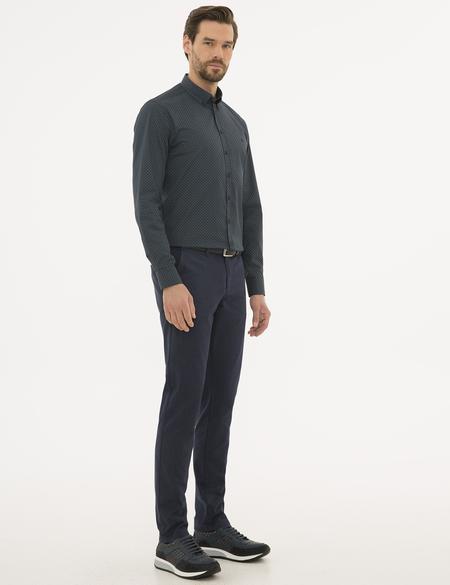 Lacivert Slim Fit Kanvas Pantolon - 50230174008