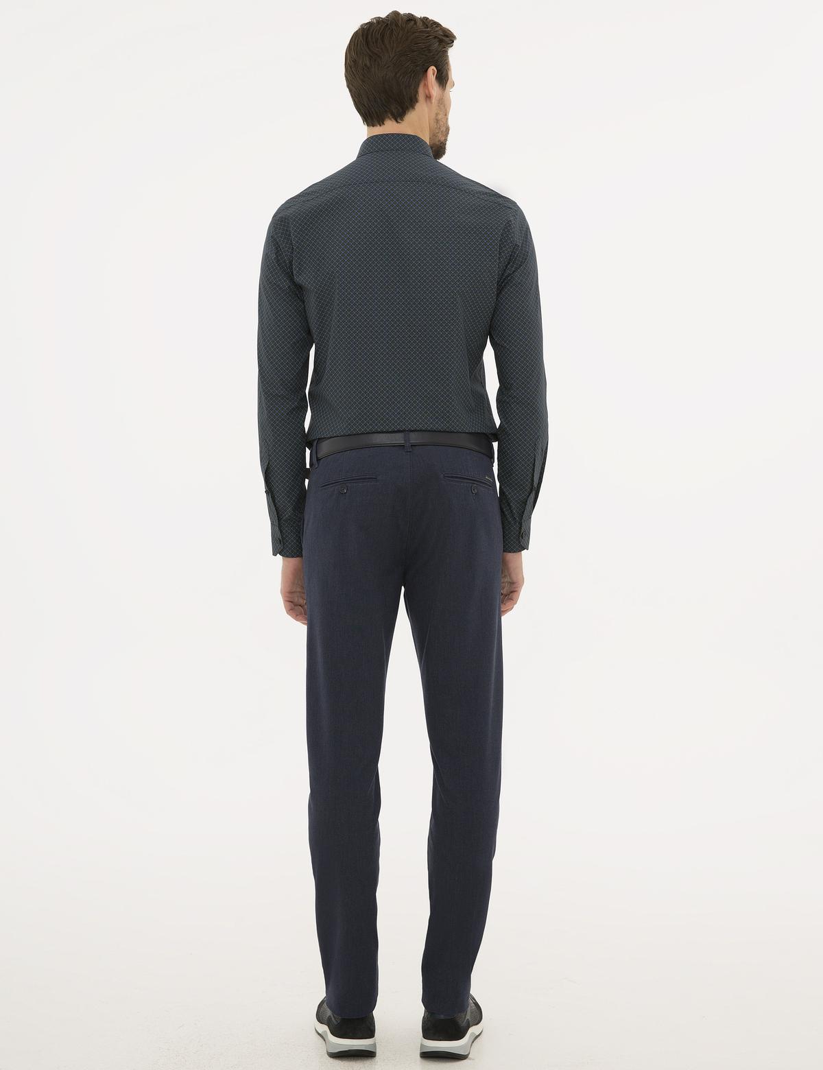 Lacivert Slim Fit Kanvas Pantolon - 50230174008