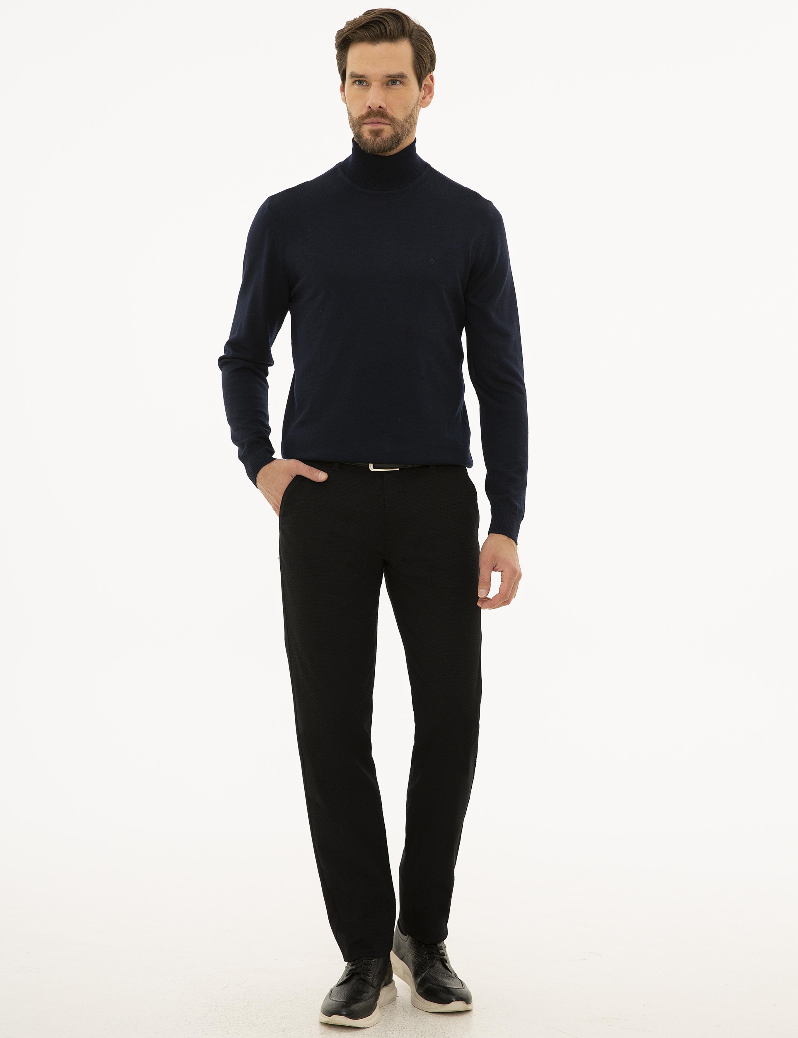 Lacivert Slim Fit Basic Kazak