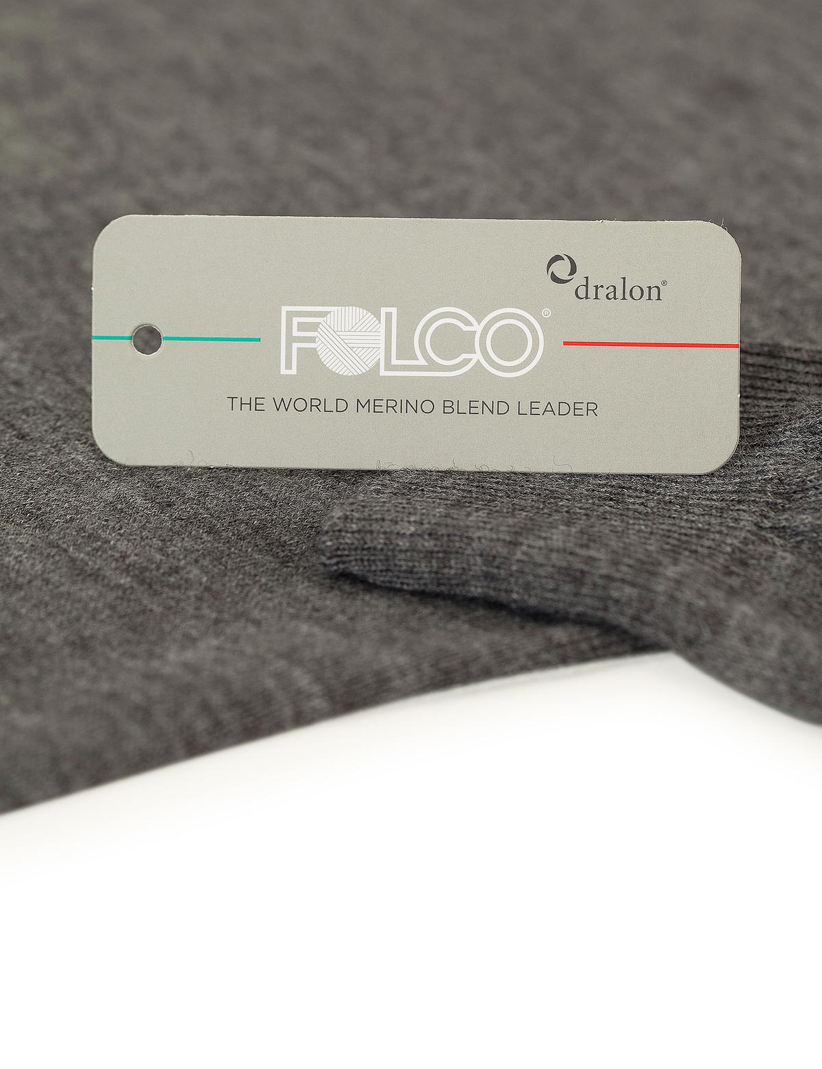 Gri Melanj Slim Fit V Yaka Yün Karışımlı Basic Triko Kazak - 50227092043