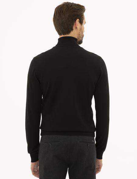 Siyah Slim Fit Basic Kazak - 50227093006