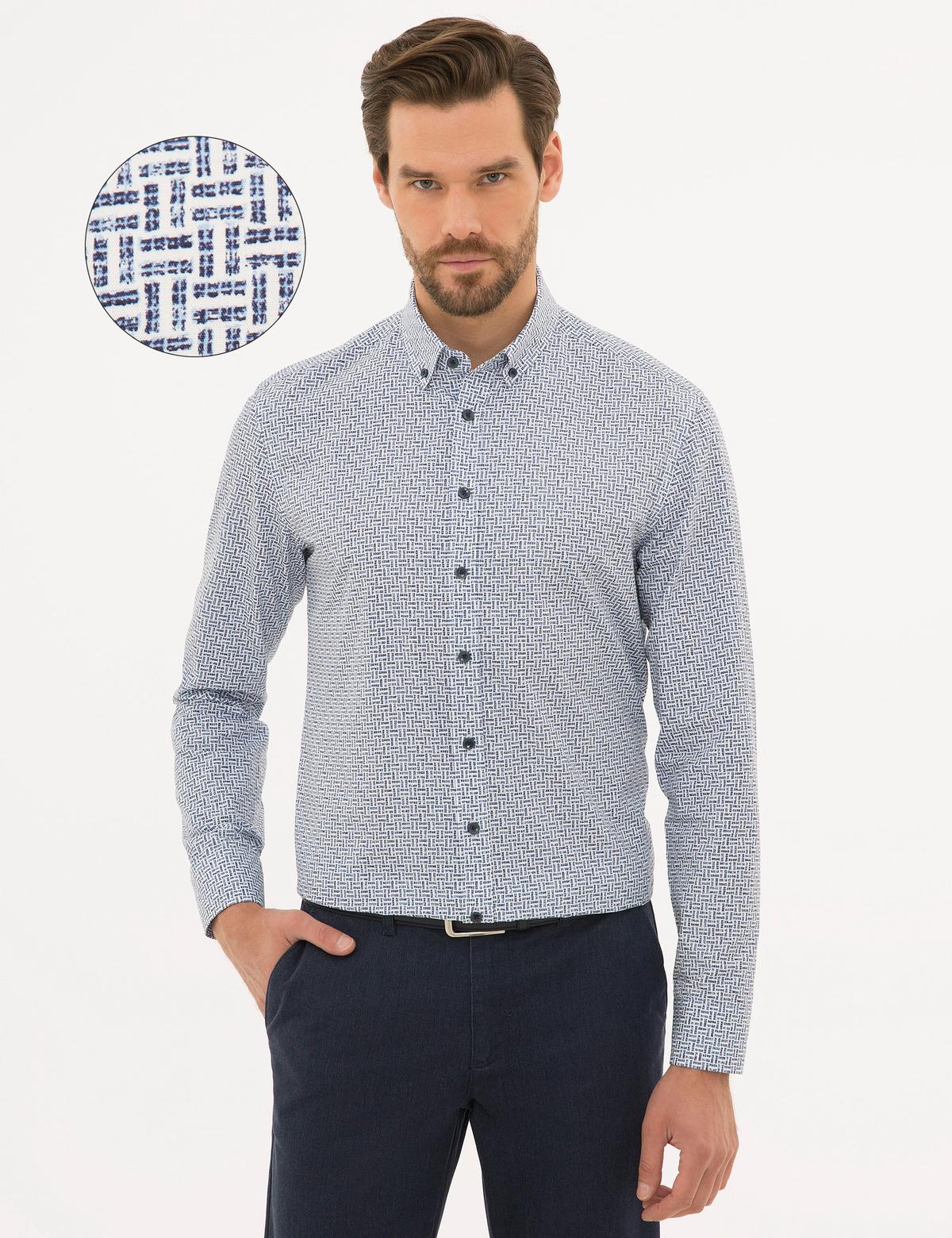 Lacivert Slim Fit Gömlek