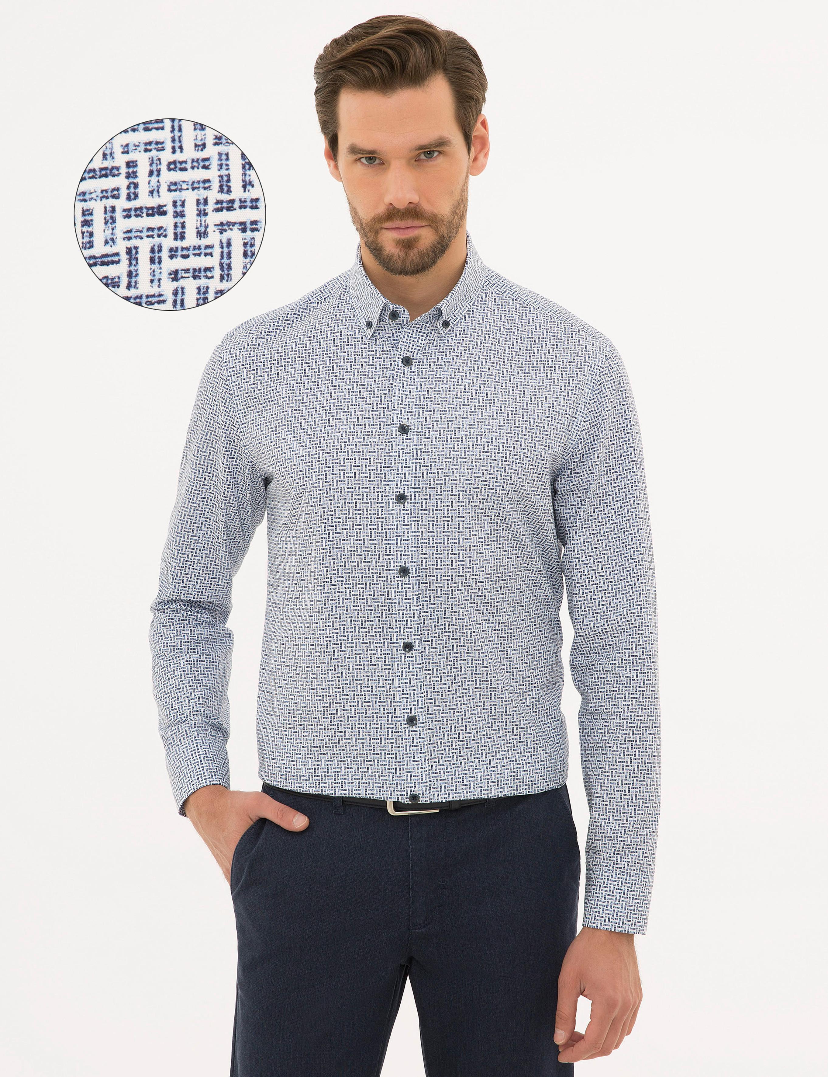 Lacivert Slim Fit Gömlek