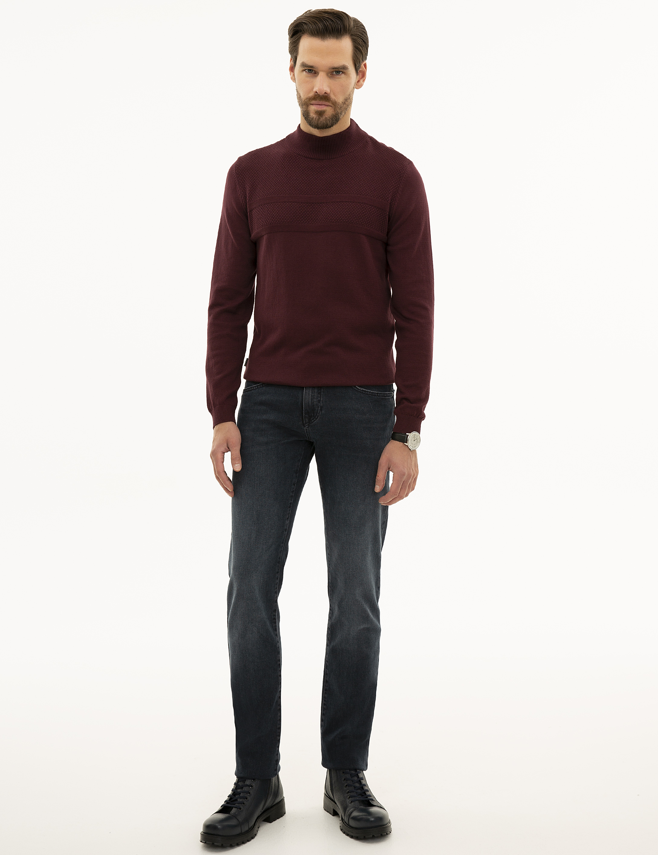 Lacivert Straight Fit Jean Pantolon