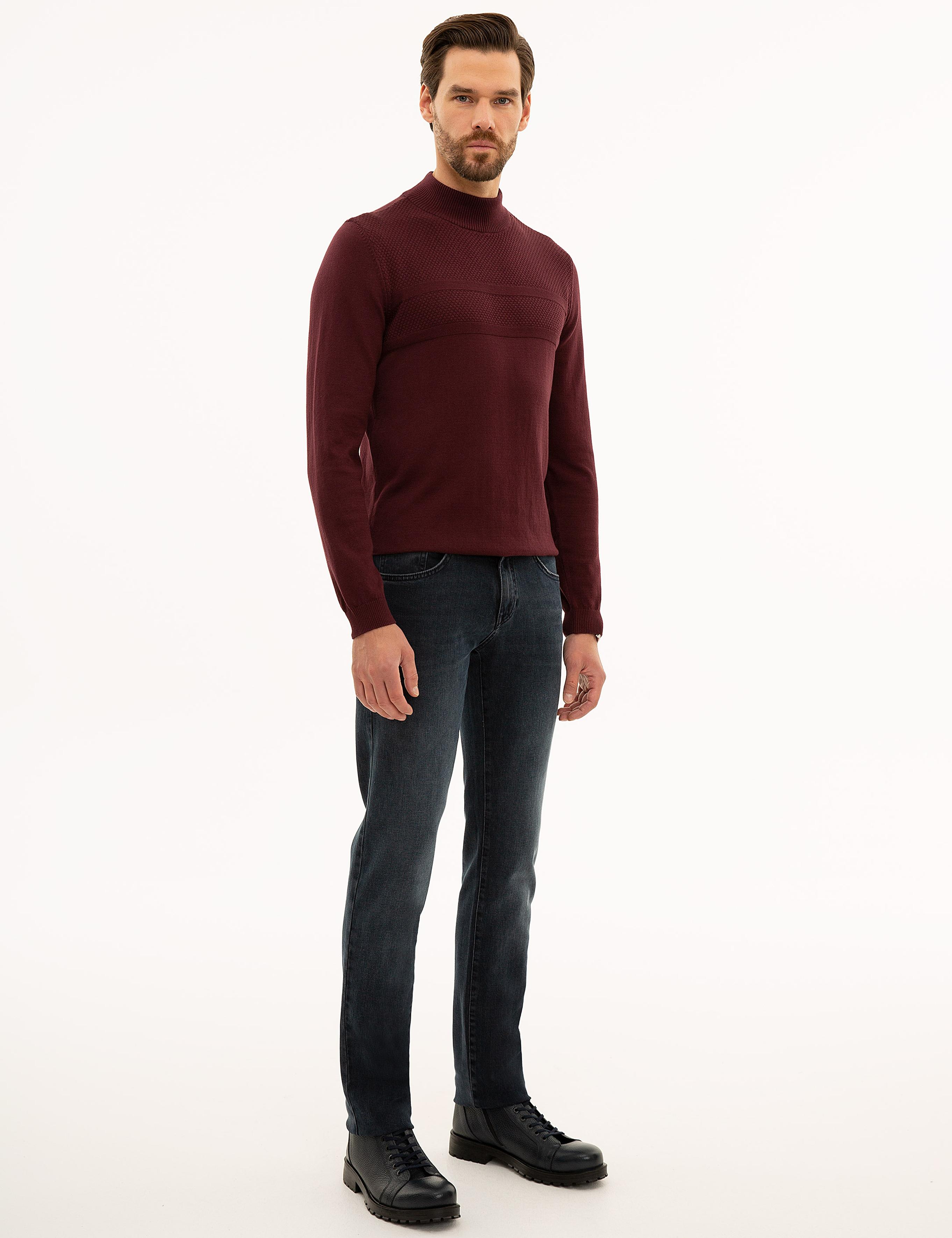 Lacivert Straight Fit Jean Pantolon