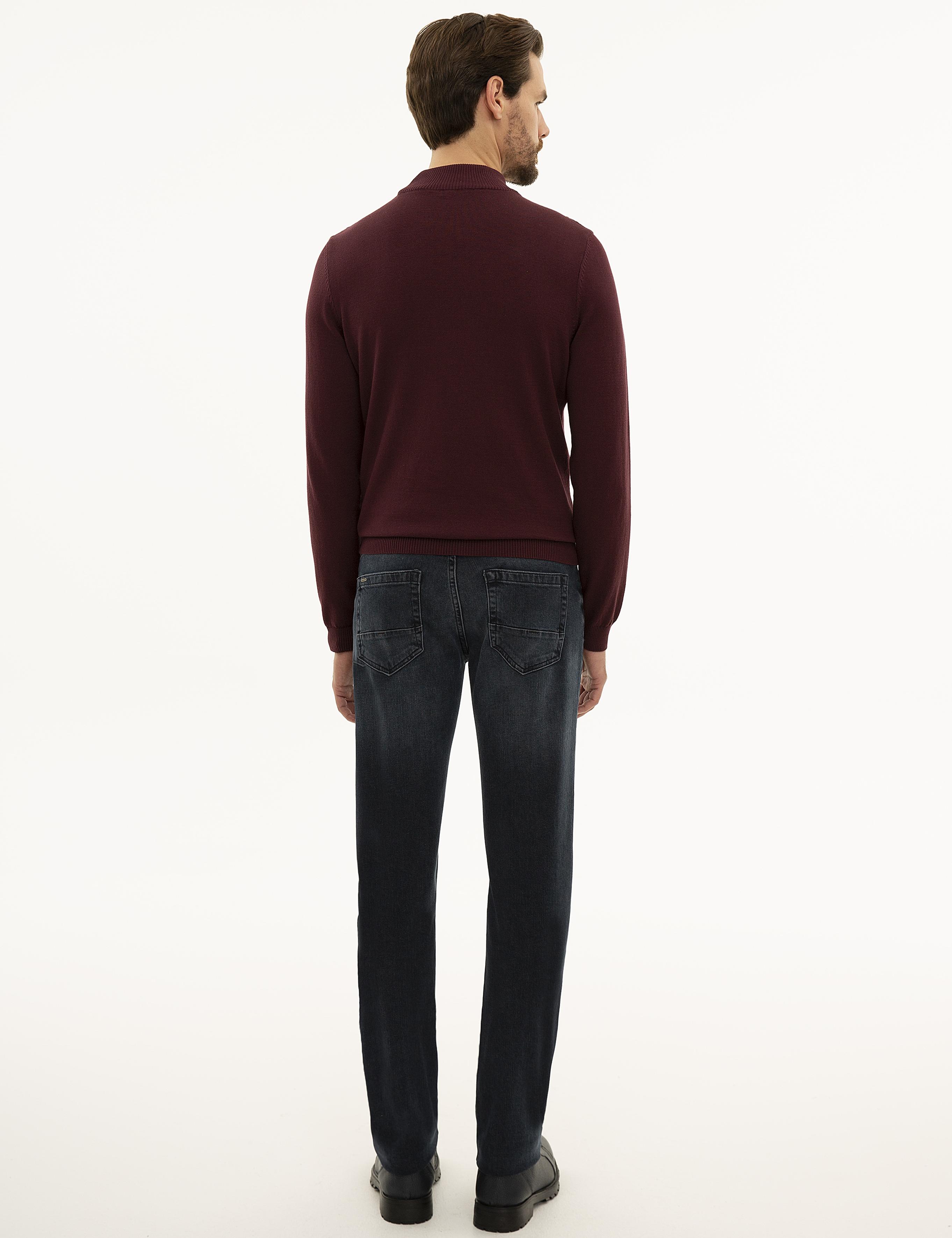 Lacivert Straight Fit Jean Pantolon