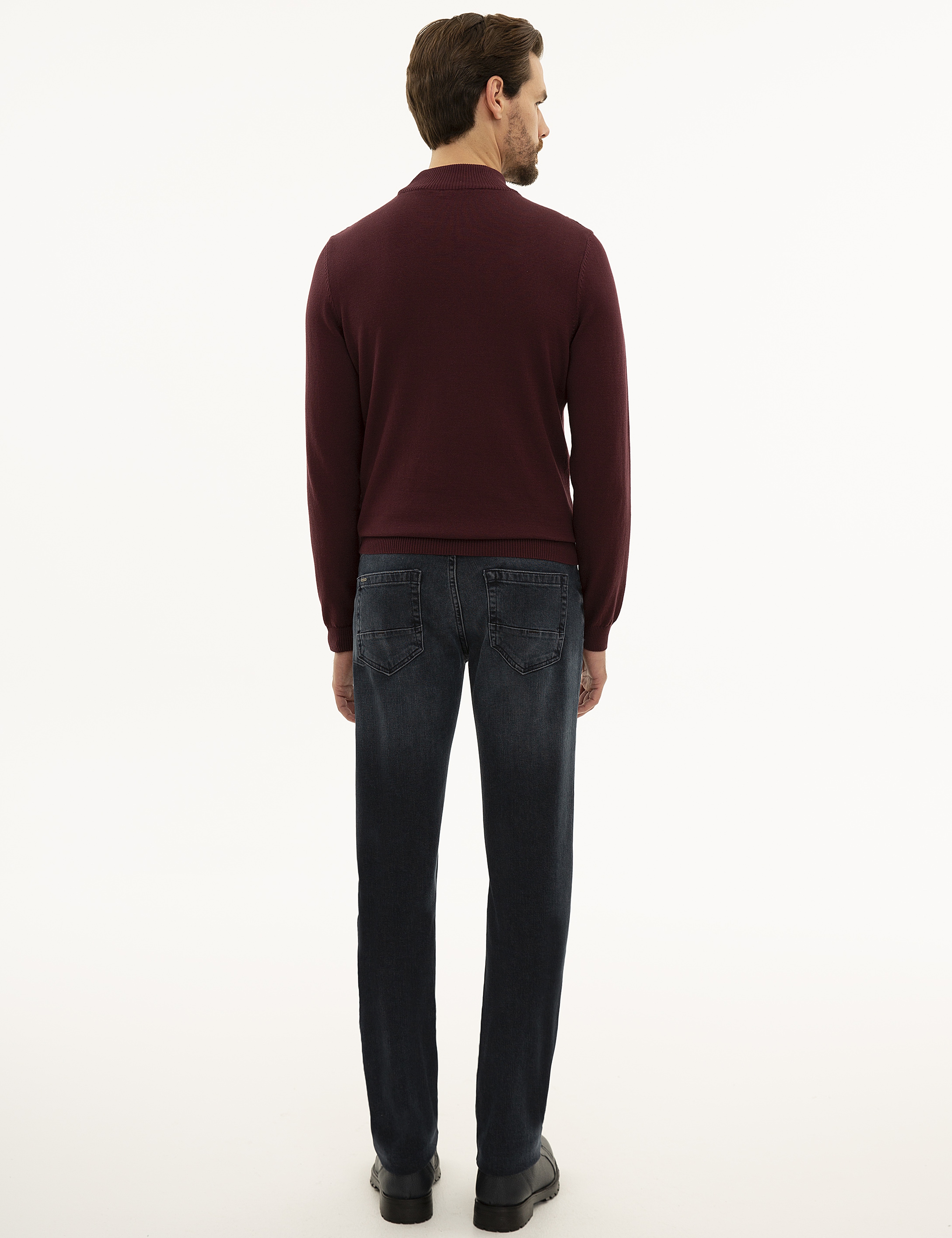 Lacivert Straight Fit Jean Pantolon - Image 3