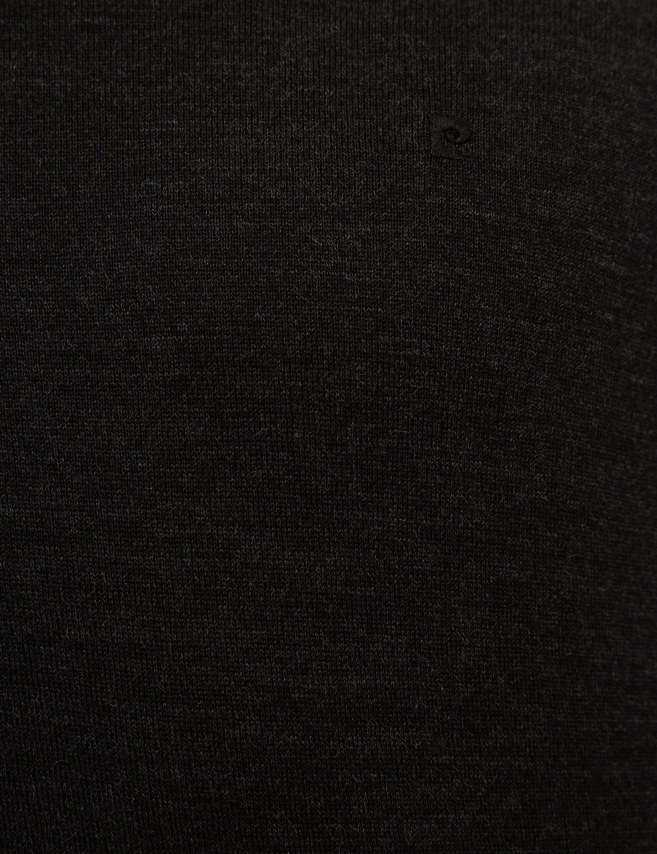 Antrasit Melanj Slim Fit Bisiklet Yaka Yün Karışımlı Basic Triko Kazak