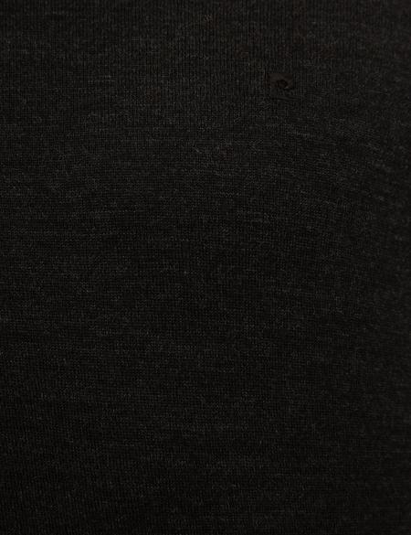 Antrasit Melanj Slim Fit Bisiklet Yaka Yün Karışımlı Basic Triko Kazak - 50227677036