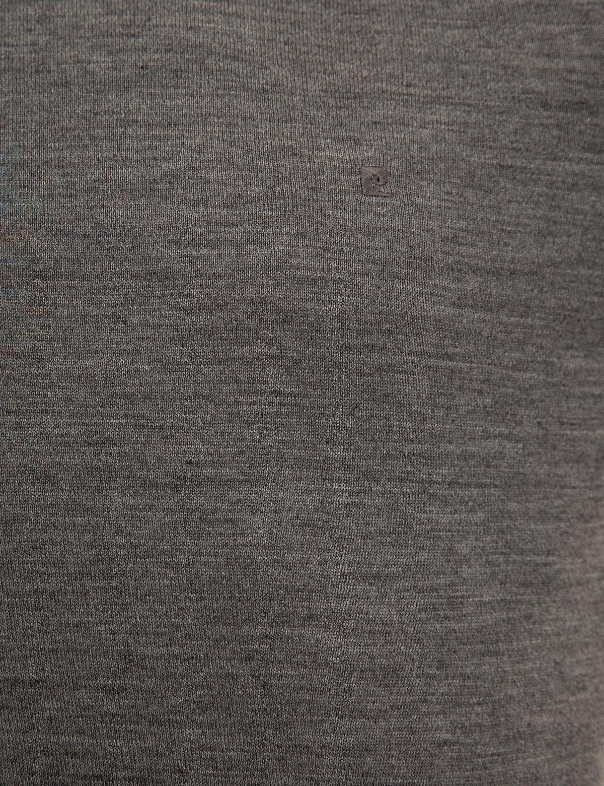 Gri Melanj Slim Fit Bisiklet Yaka Basic Triko Kazak - 50227677046