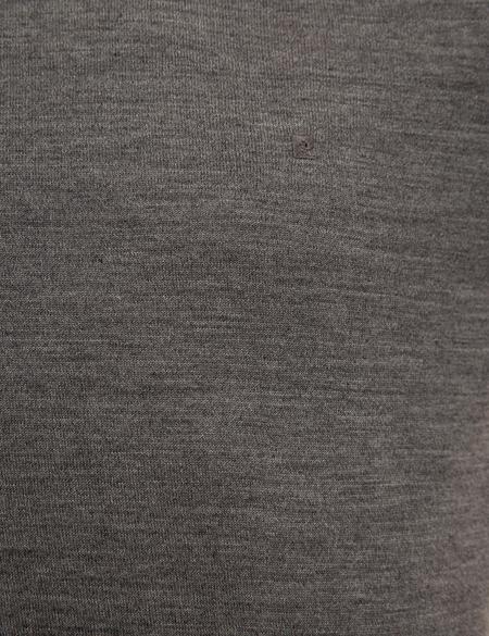 Gri Melanj Slim Fit Bisiklet Yaka Basic Triko Kazak - 50227677046