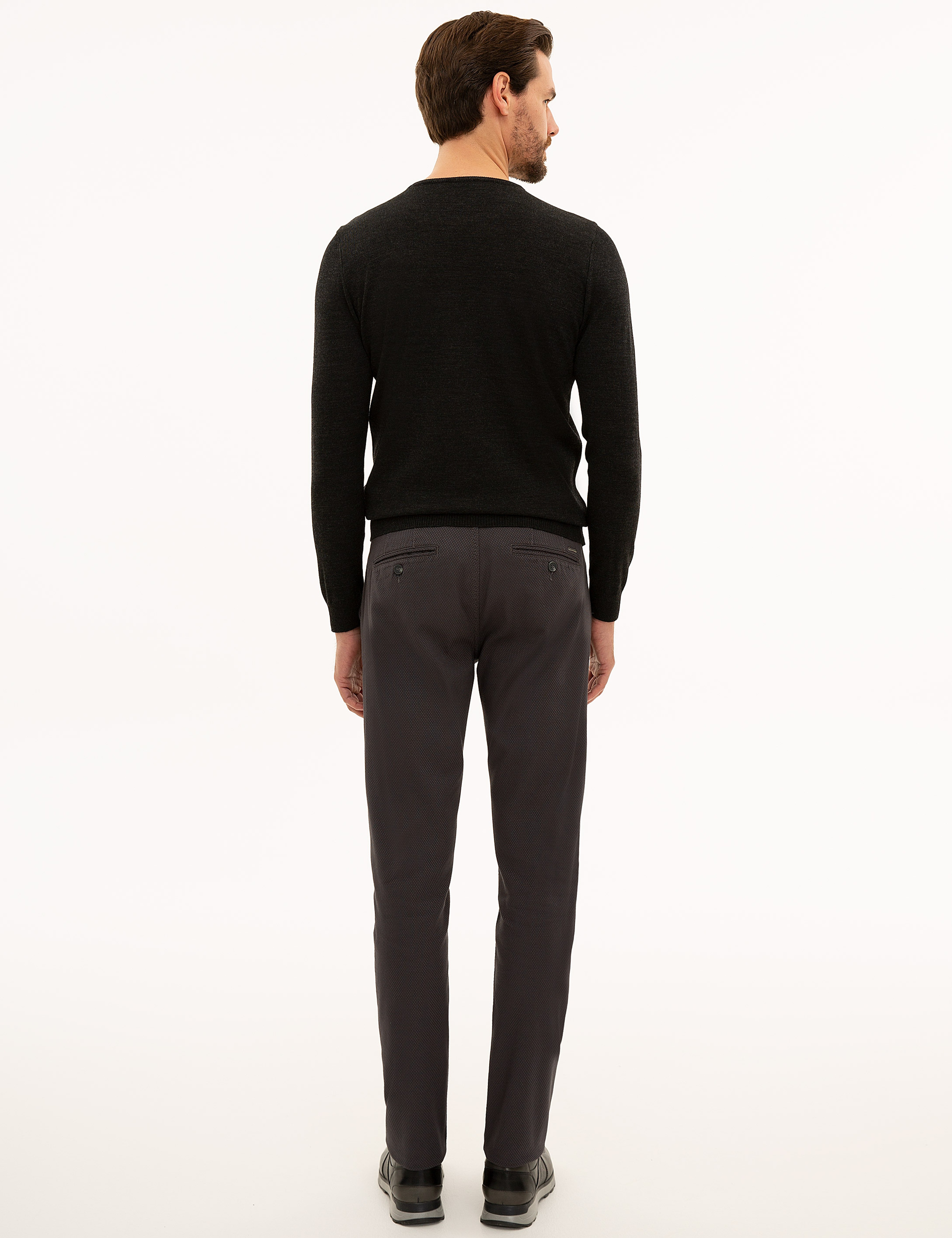 Antrasit Slim Fit Kanvas Pantolon