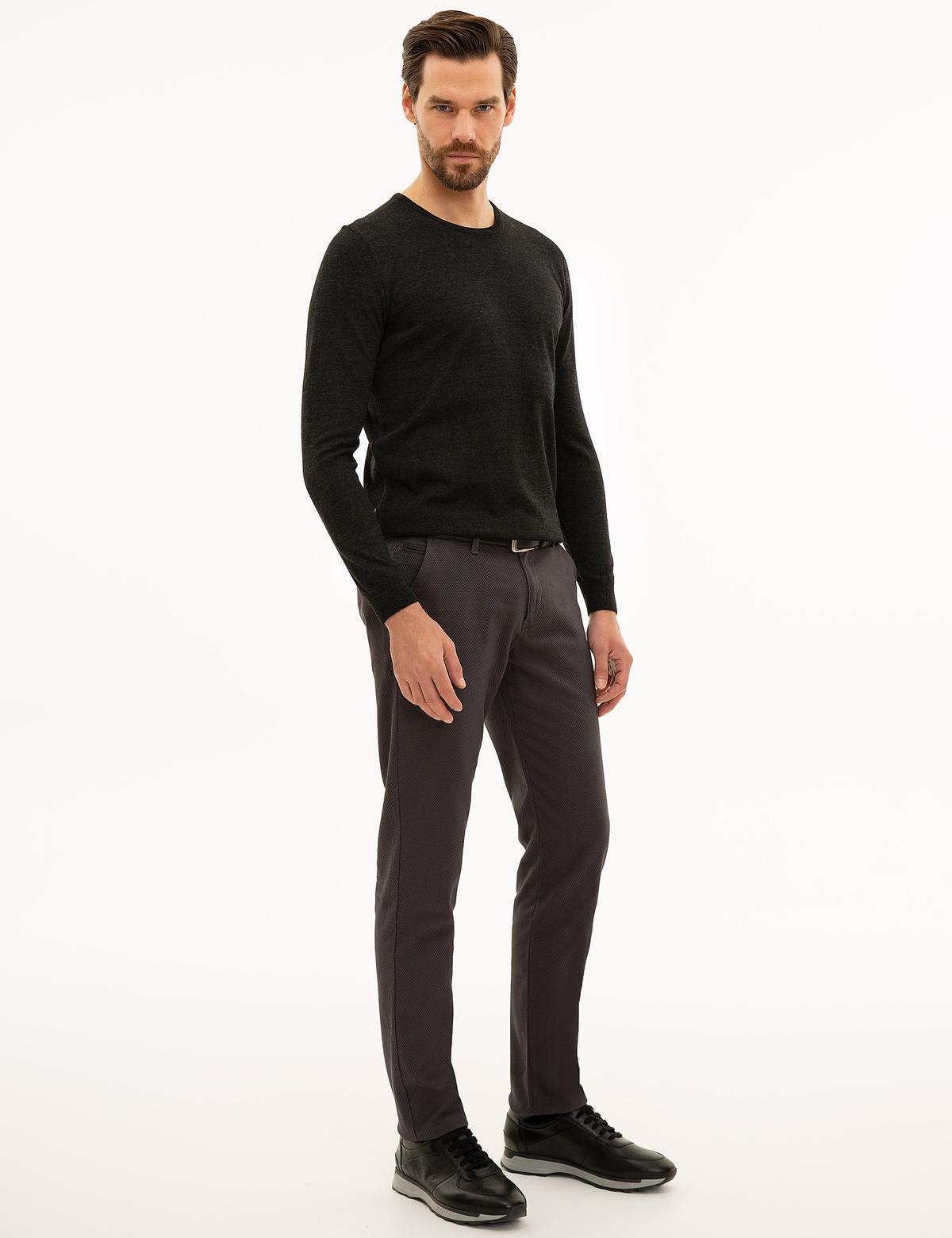 Antrasit Slim Fit Kanvas Pantolon - 50227134188