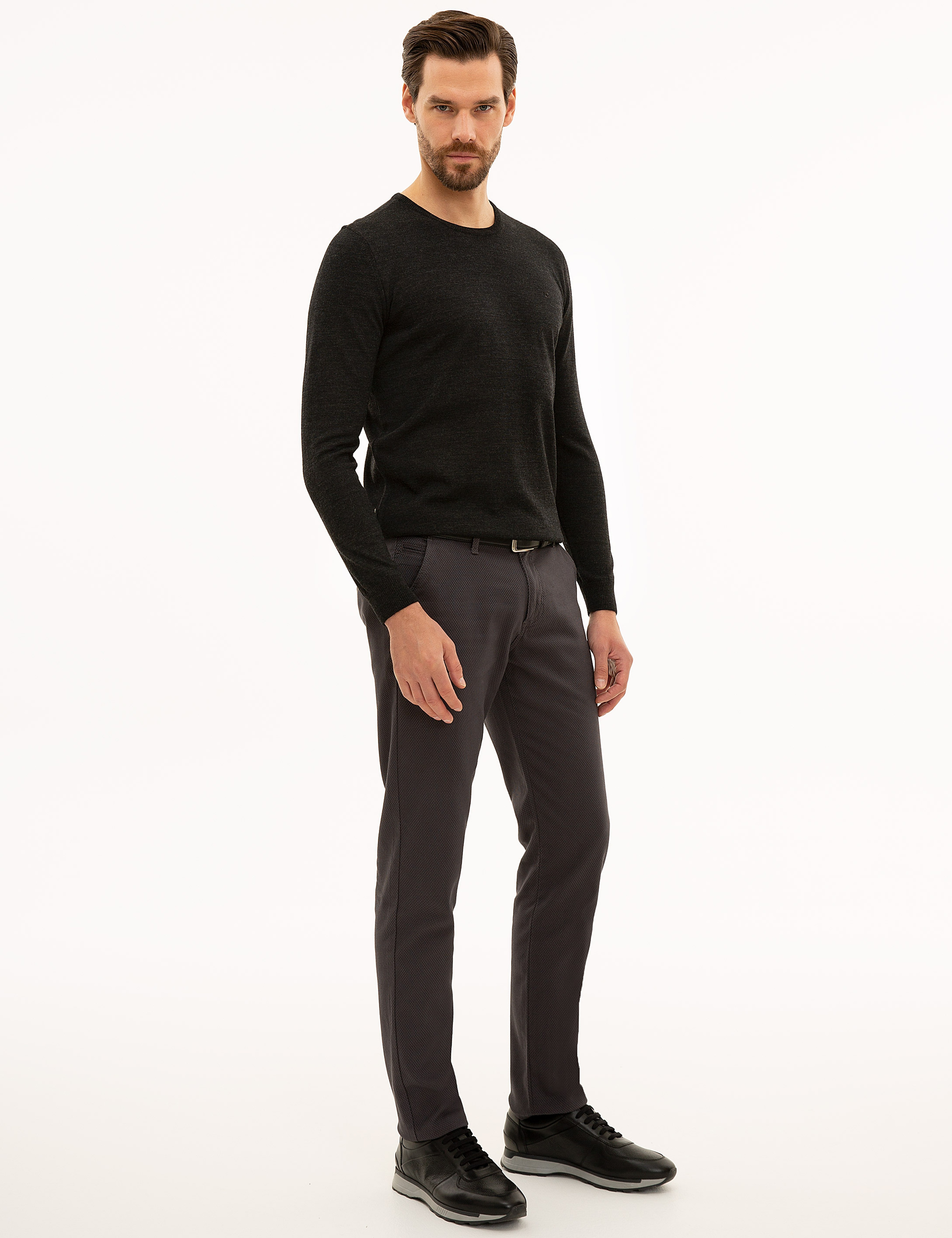Antrasit Slim Fit Kanvas Pantolon - Image 2