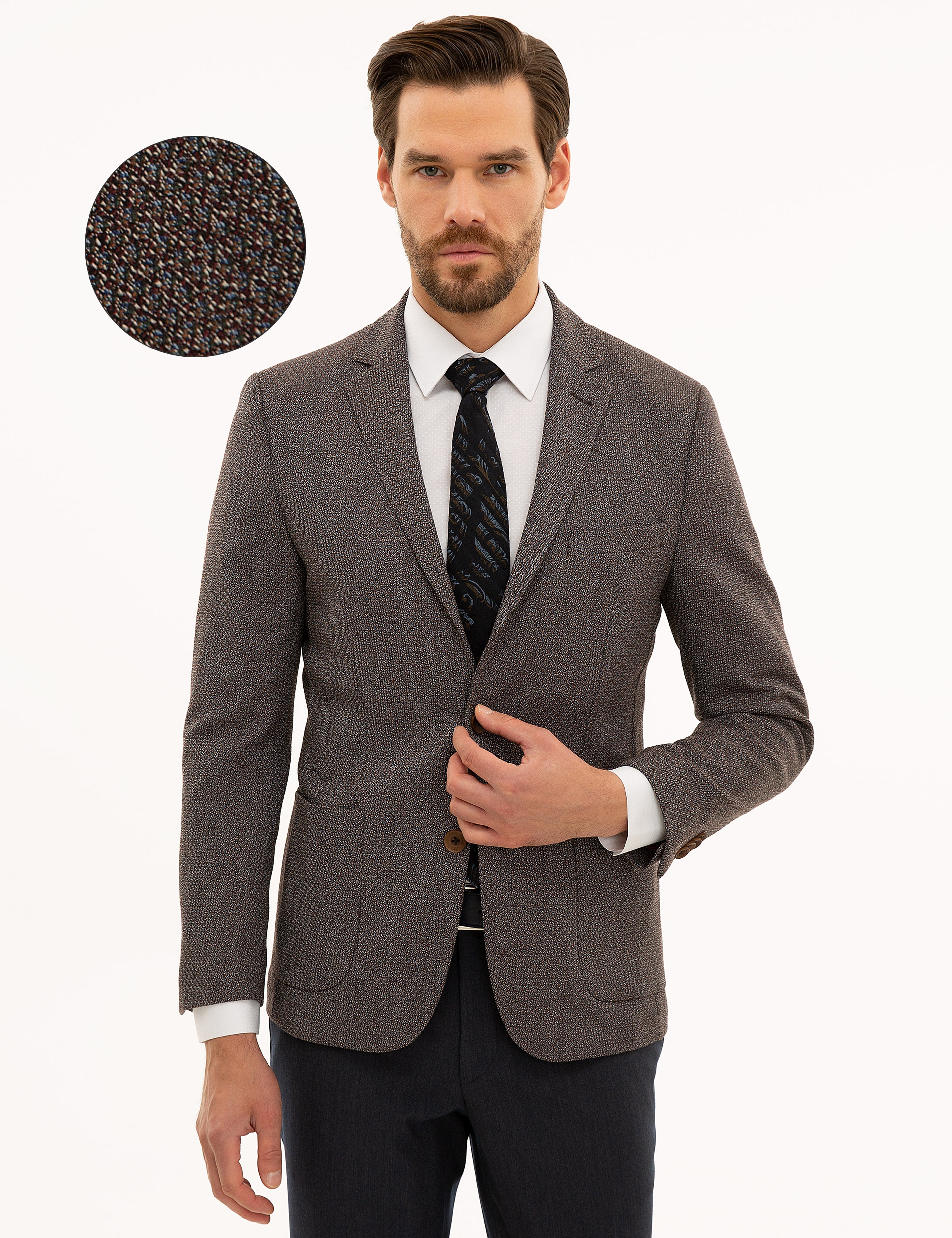 Kahverengi Ex. Slim Fit Ceket - Image 1