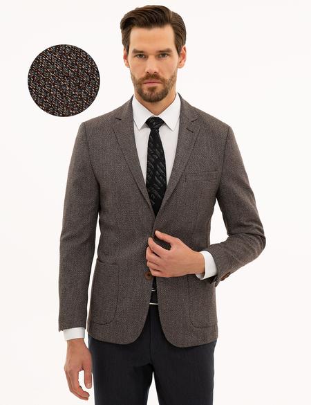 Kahverengi Ex. Slim Fit Ceket - 50225998011