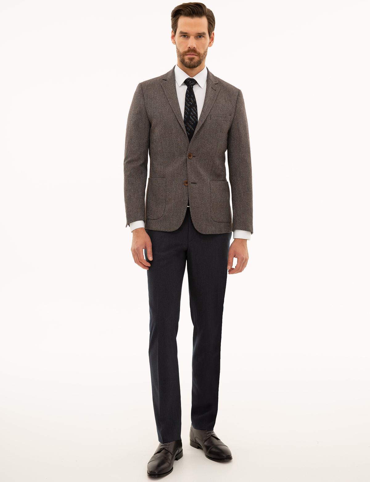 Kahverengi Ex. Slim Fit Ceket - 50225998011