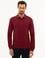 Bordo Slim Fit Polo Yaka Sweatshirt