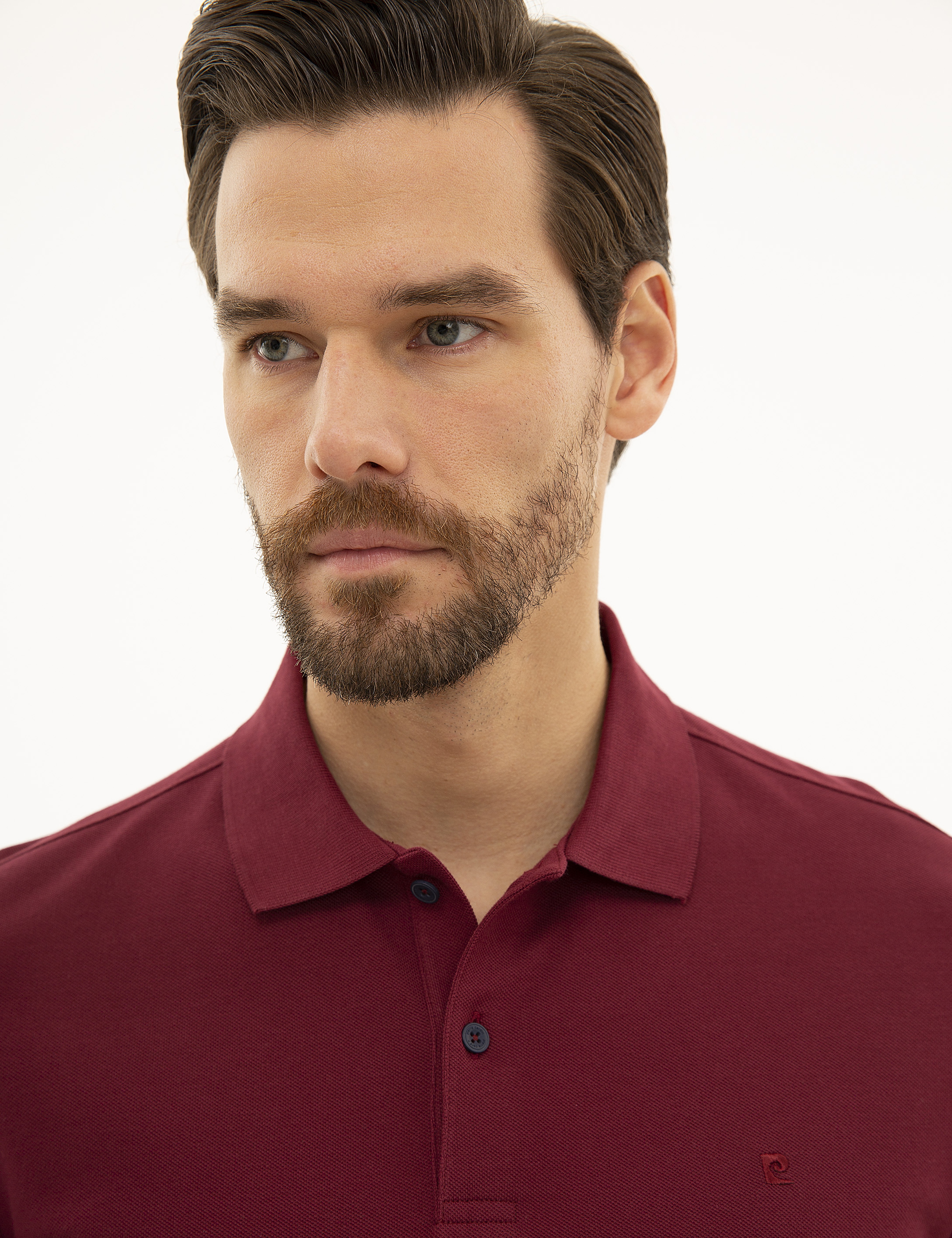 Bordo Slim Fit Polo Yaka Sweatshirt - Image 2