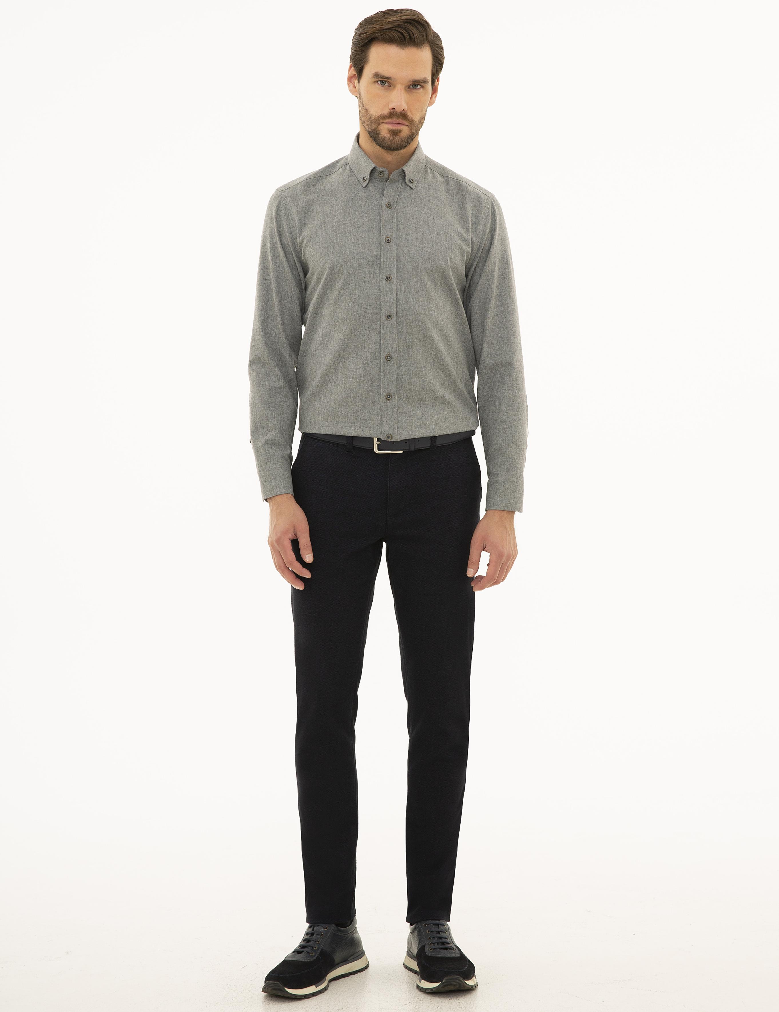 Gri Regular Fit Uzun Kollu Gömlek