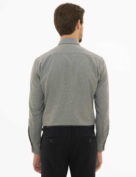Gri Regular Fit Uzun Kollu Gömlek - 50227453006