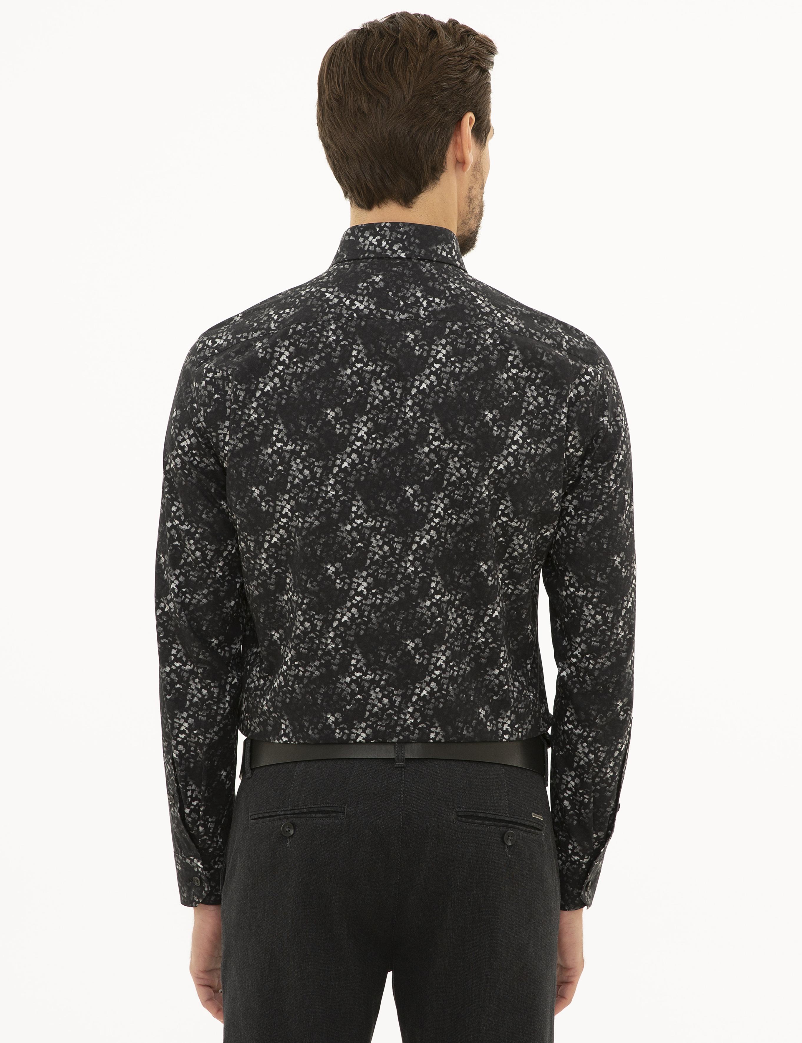 Siyah Slim Fit Uzun Kollu Gömlek