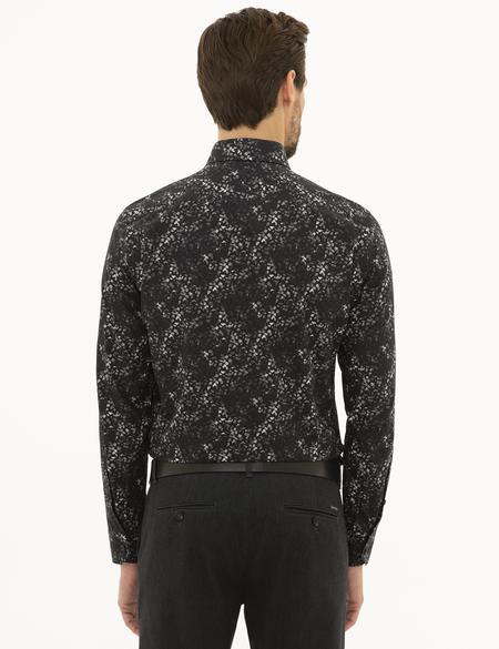 Siyah Slim Fit Uzun Kollu Gömlek - 50229558007