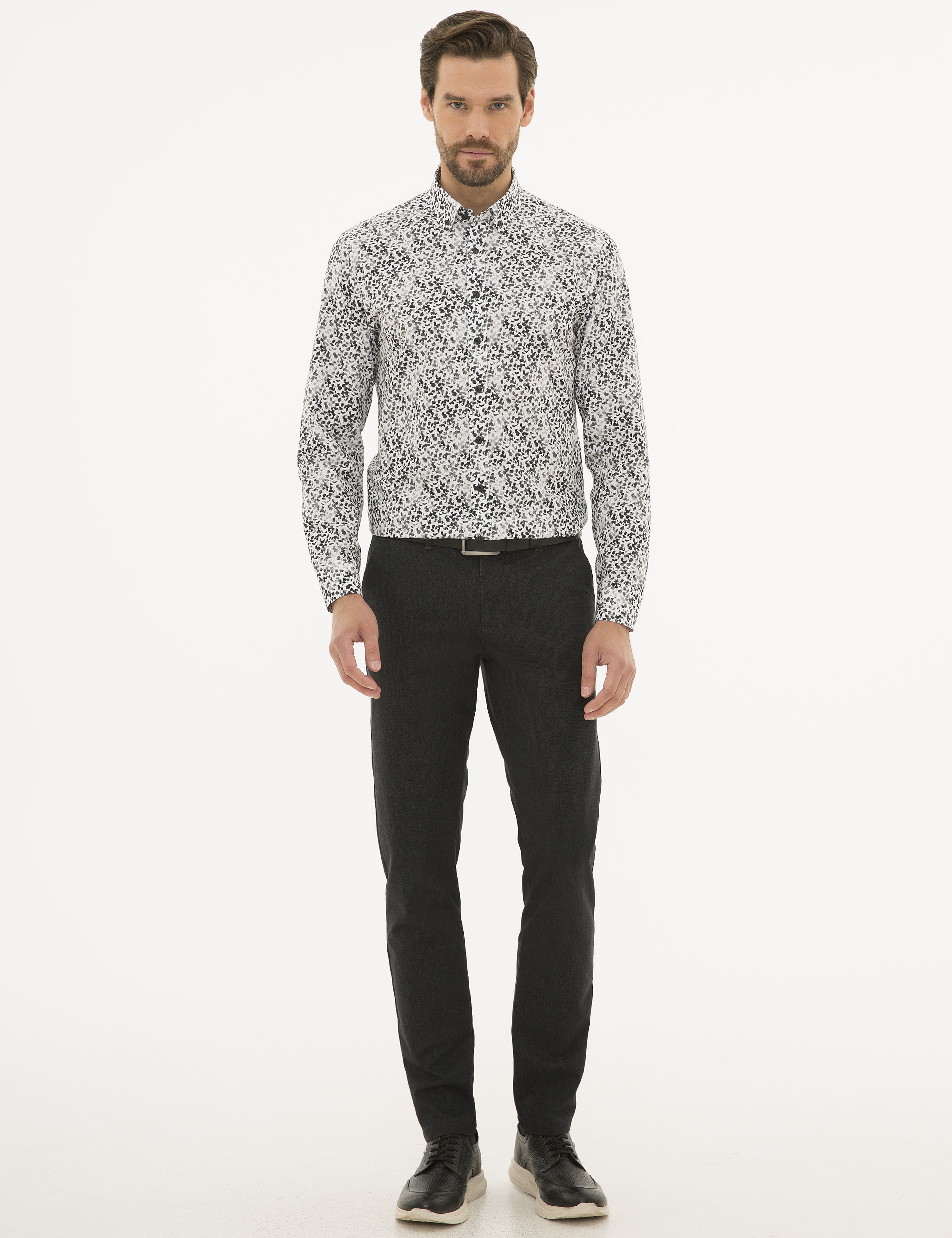 Beyaz Slim Fit Uzun Kollu Gömlek - Image 4