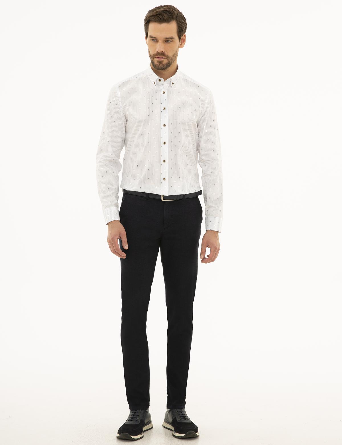 Beyaz Slim Fit Uzun Kollu Gömlek - 50229761006