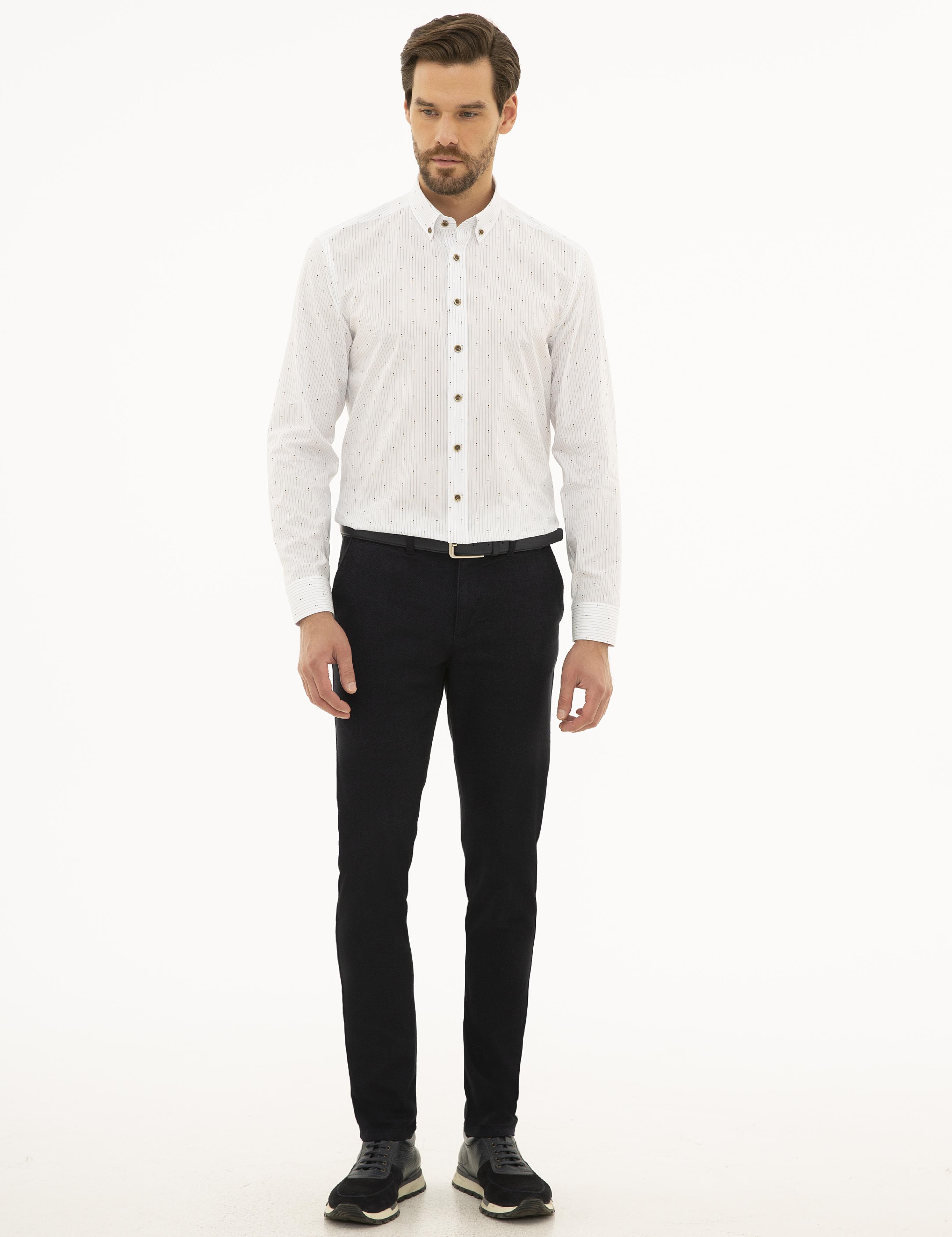 Beyaz Slim Fit Uzun Kollu Gömlek