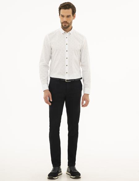Beyaz Slim Fit Uzun Kollu Gömlek - 50229761006
