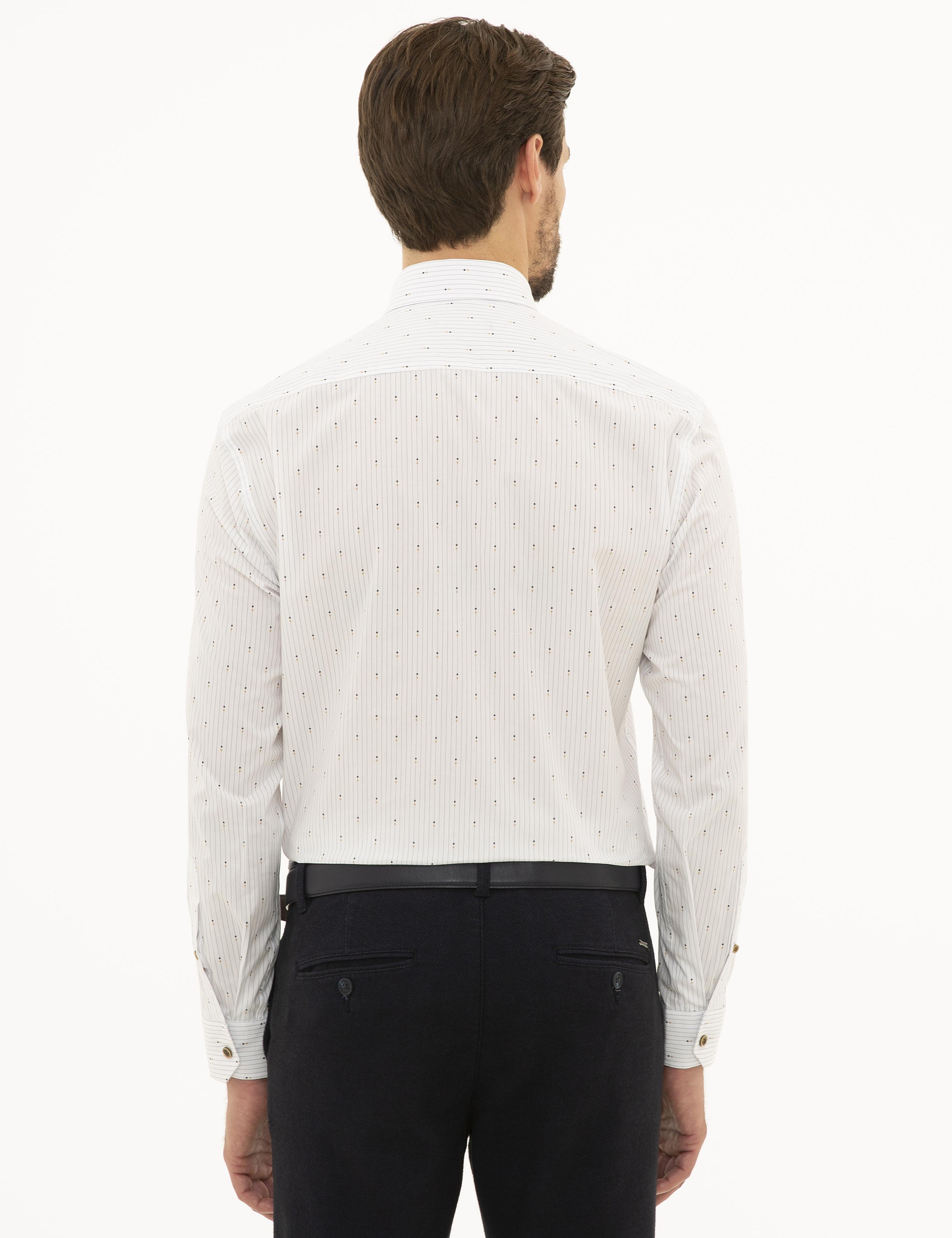 Beyaz Slim Fit Uzun Kollu Gömlek