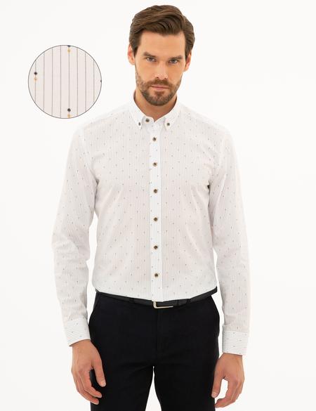 Beyaz Slim Fit Uzun Kollu Gömlek - 50229761006
