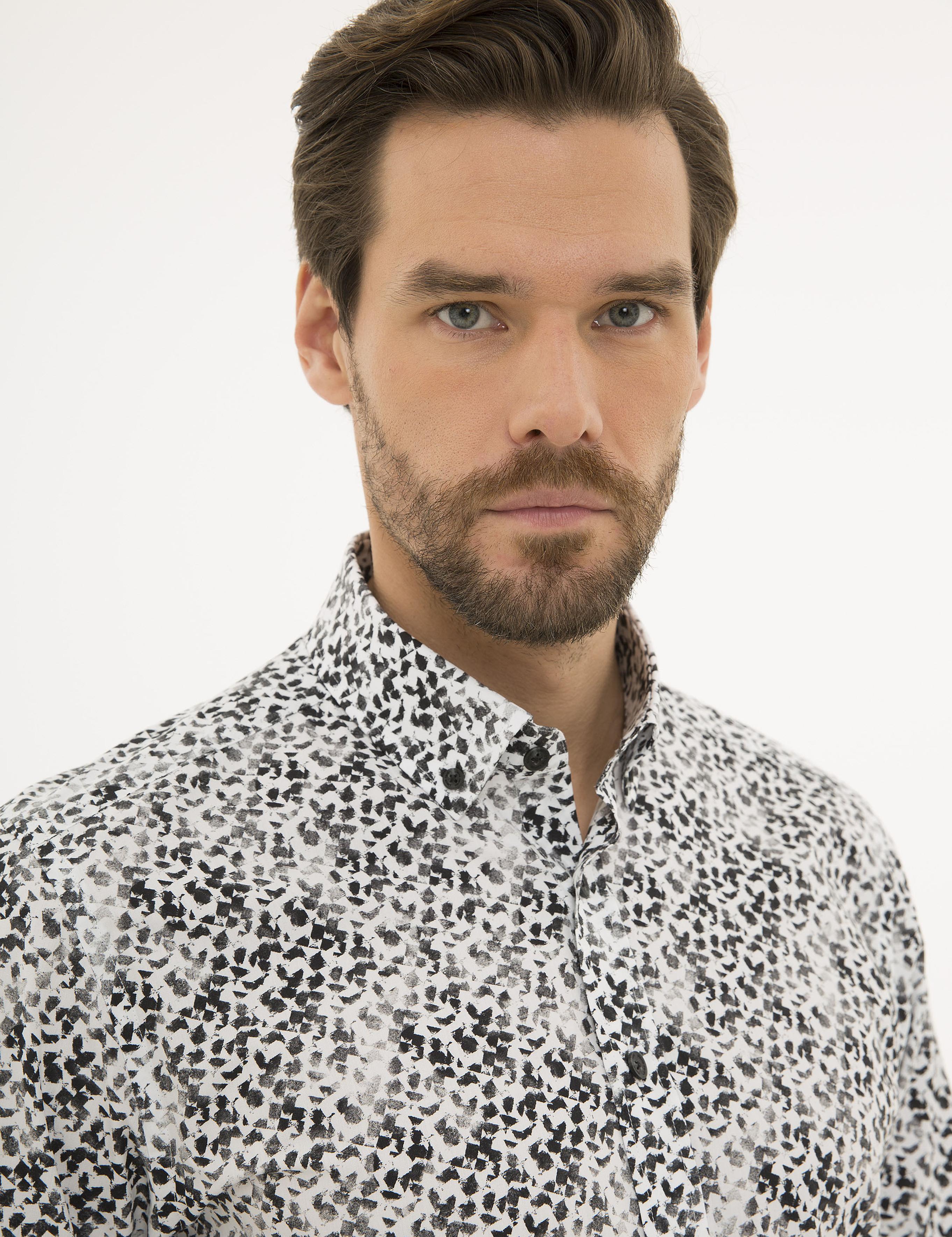 Beyaz Slim Fit Uzun Kollu Gömlek