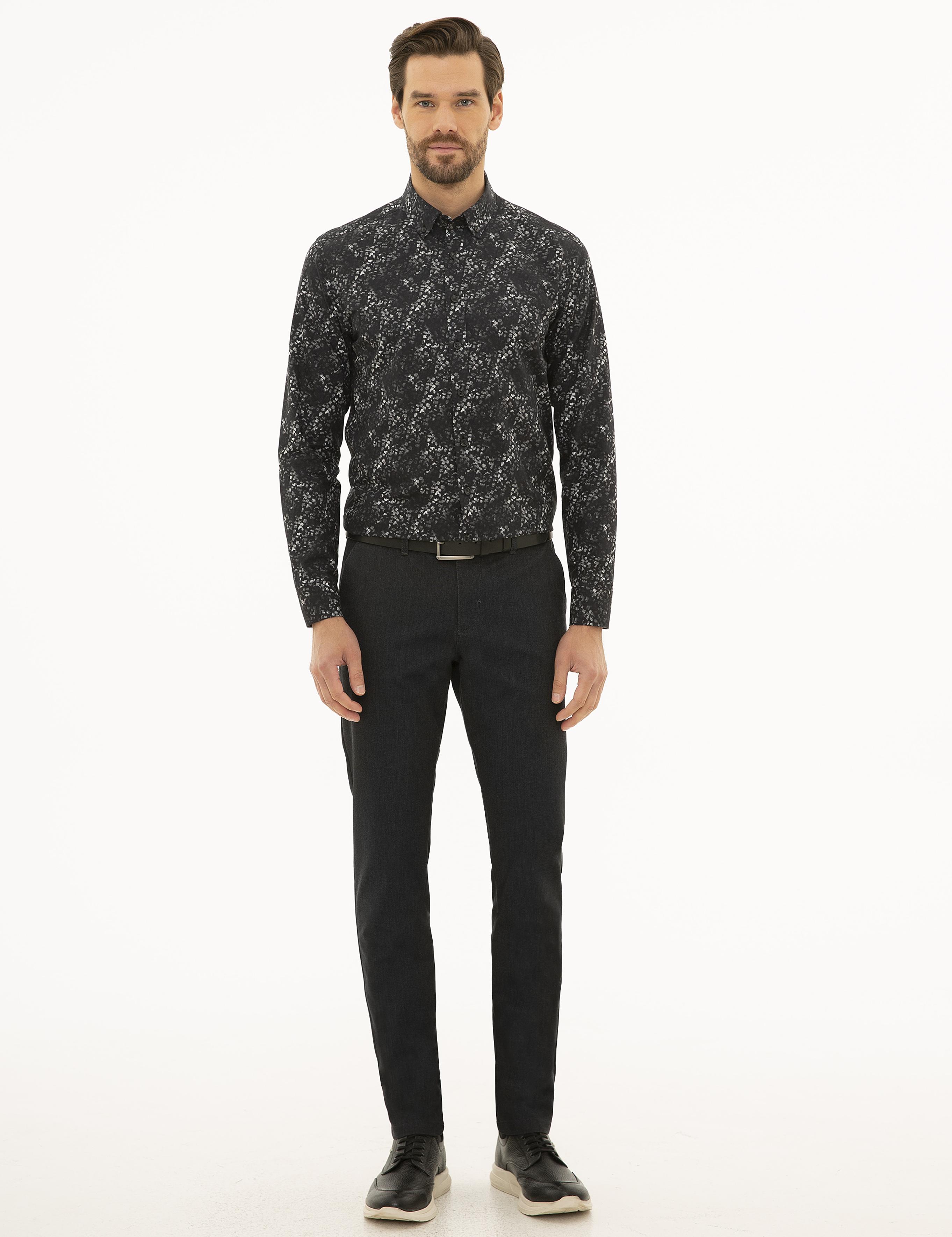 Siyah Slim Fit Uzun Kollu Gömlek