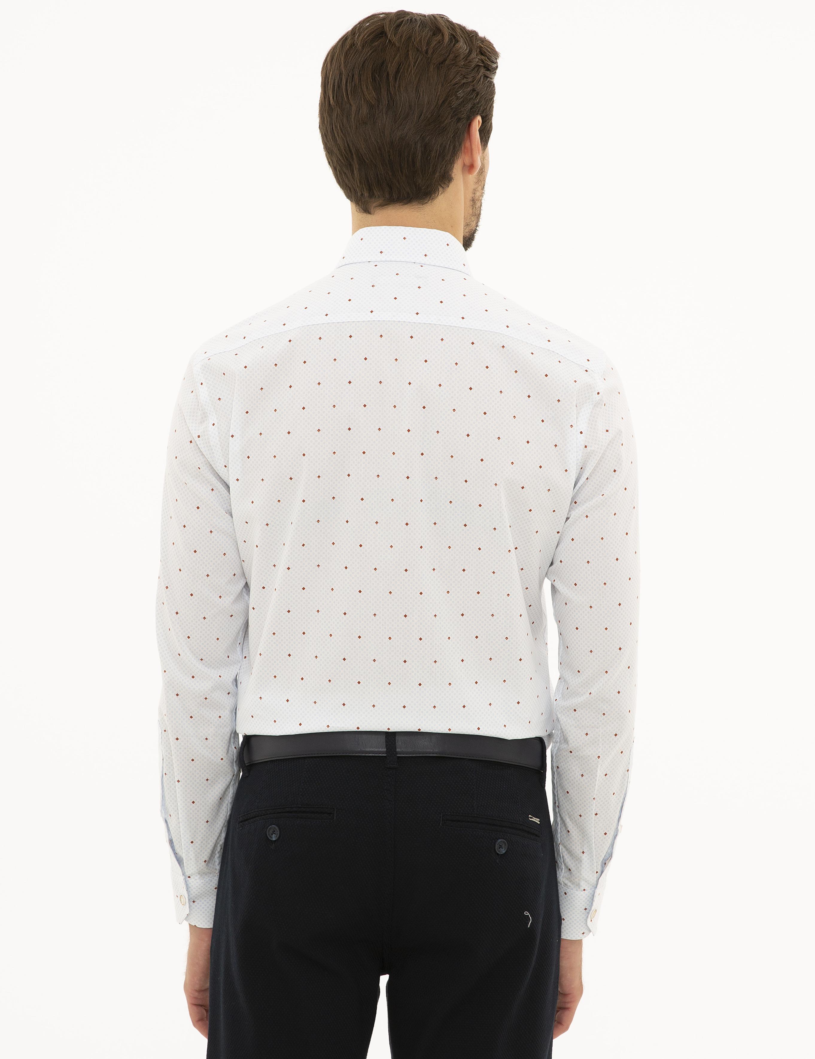 Beyaz Slim Fit Uzun Kollu Gömlek