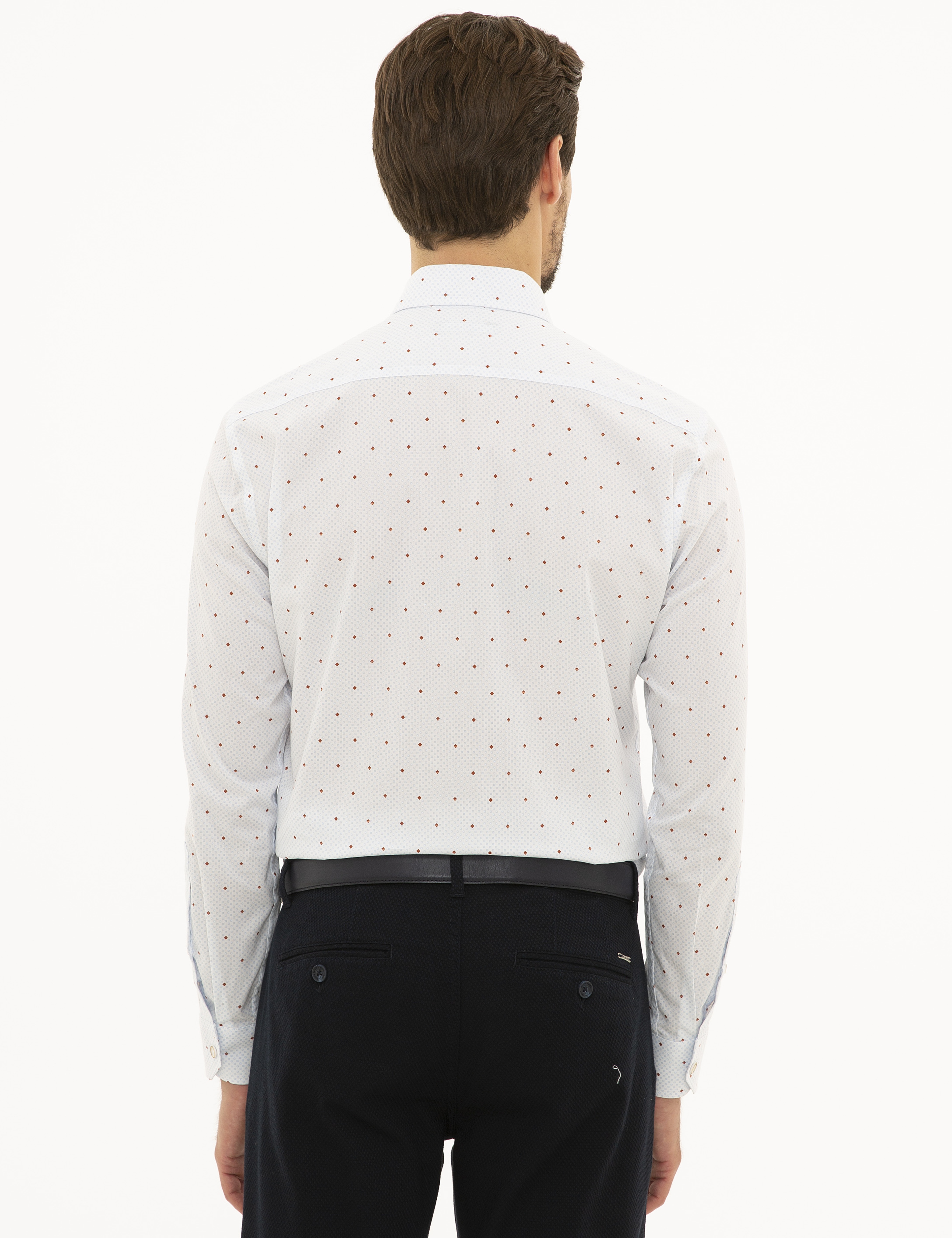 Beyaz Slim Fit Uzun Kollu Gömlek