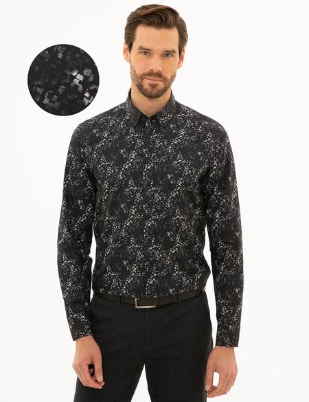 Siyah Slim Fit Uzun Kollu Gömlek - 50229558007