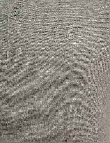 Gri Melanj Slim Fit Polo Yaka Sweatshirt