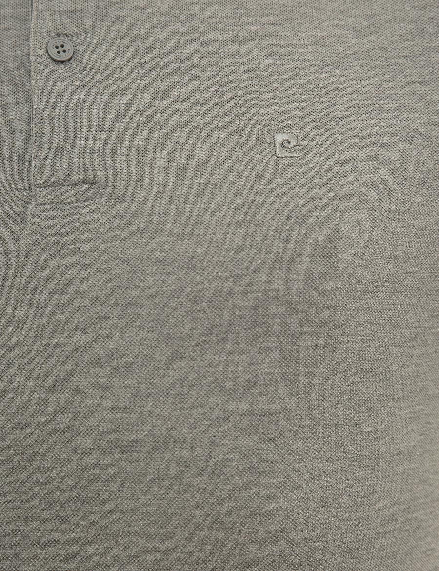 Gri Melanj Slim Fit Polo Yaka Sweatshirt