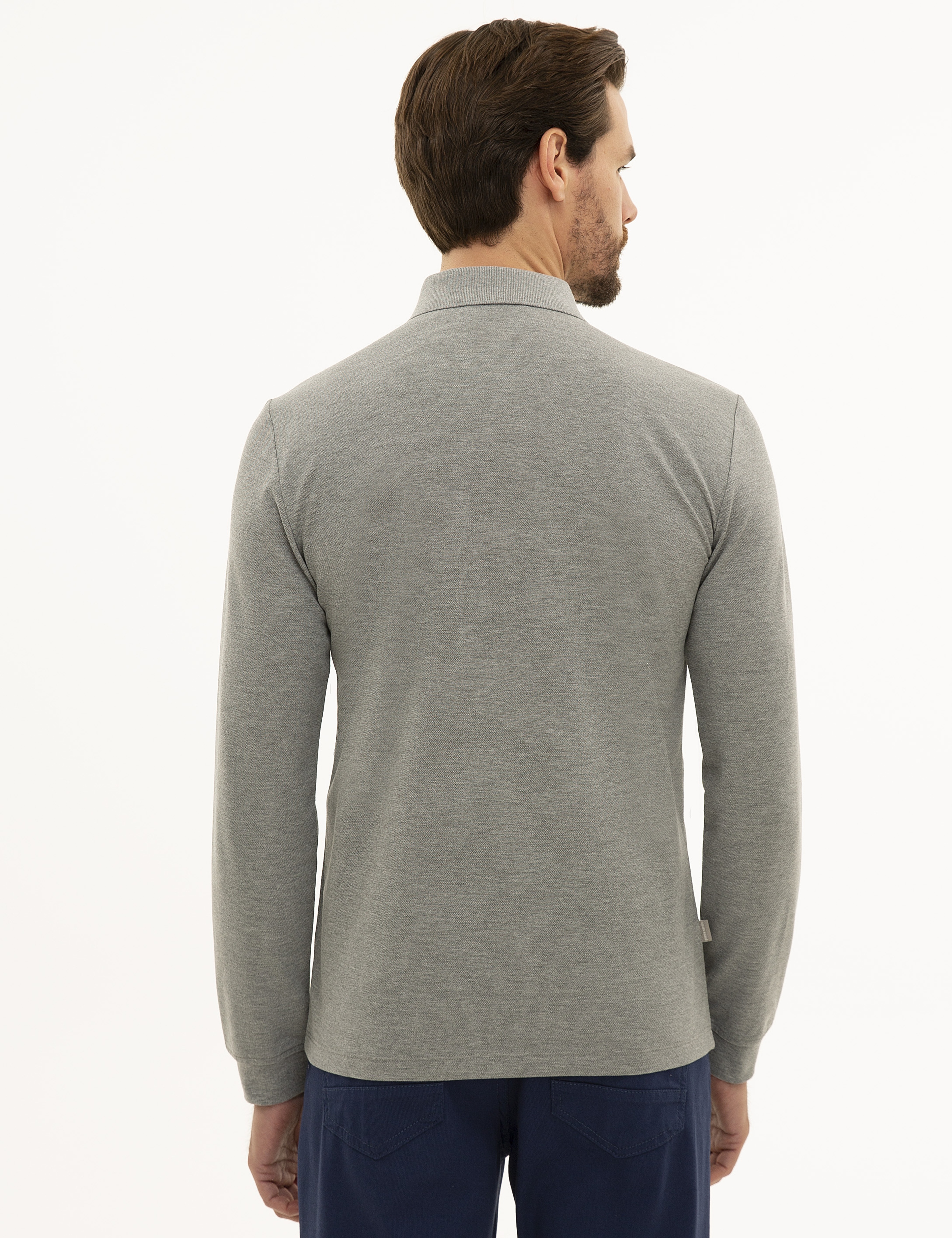 Gri Melanj Slim Fit Basic Sweatshirt