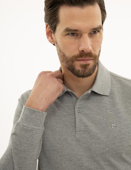 Gri Melanj Slim Fit Polo Yaka Sweatshirt - 50233280033
