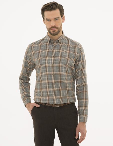 Gri Regular Fit Uzun Kollu Gömlek - 50230271005